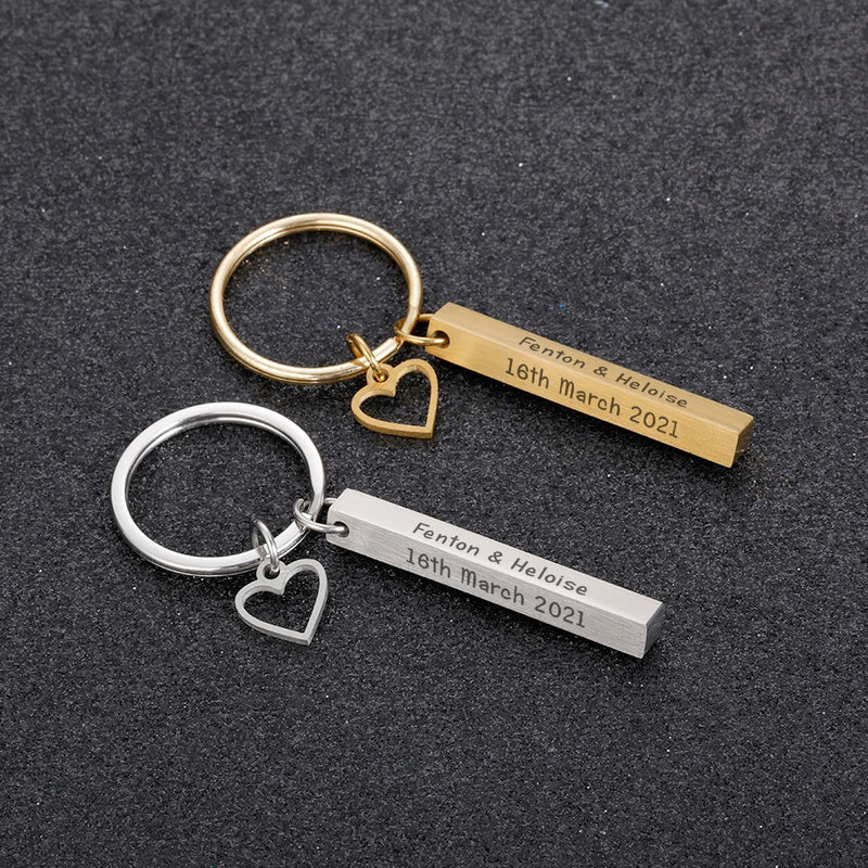 Llavero Personalizado Con Nombre y Fecha de Amor Para Pareja
