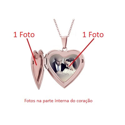 Colar Foto Personalizada Coração Abertura