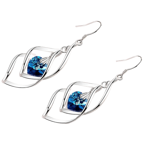 Pendiente Colgante de Plata 925 Con Circonitas Para Mujer