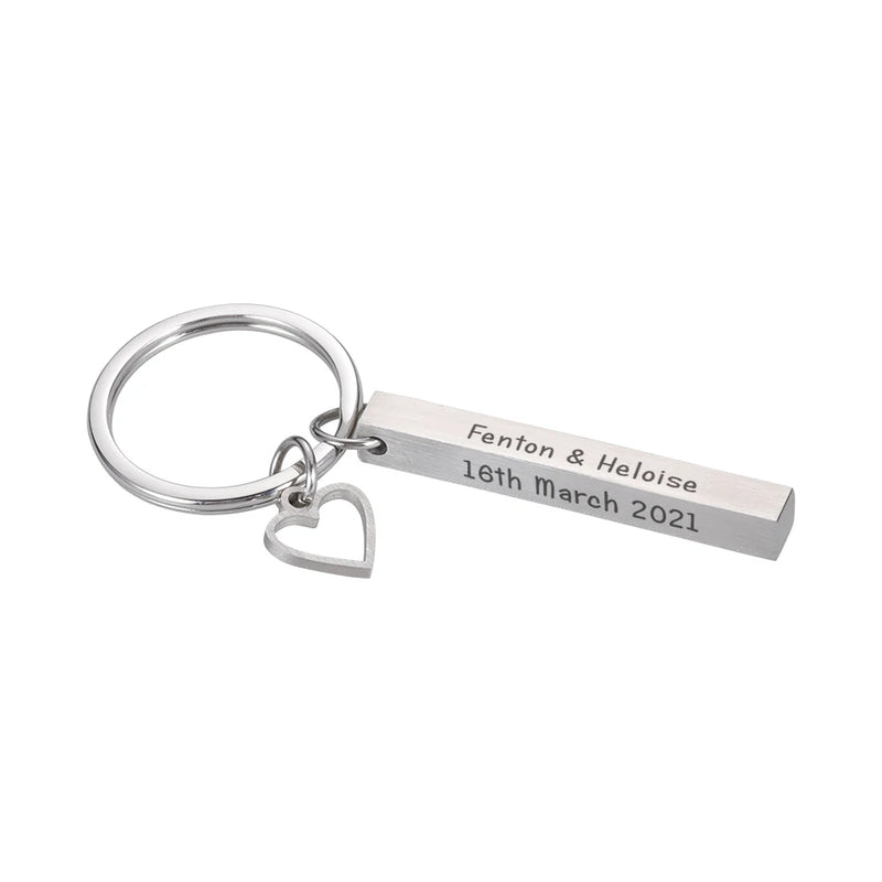 Llavero Personalizado Con Nombre y Fecha de Amor Para Pareja