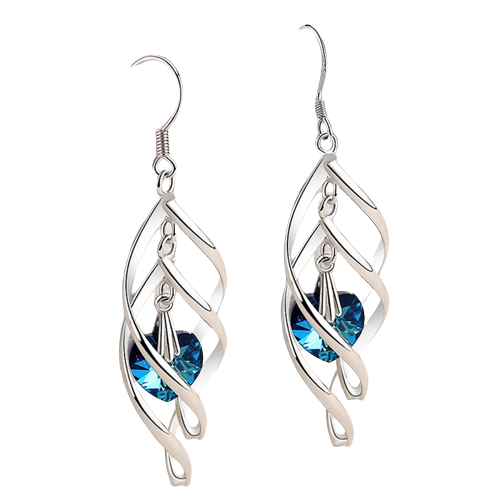 Pendiente Colgante de Plata 925 Con Circonitas Para Mujer