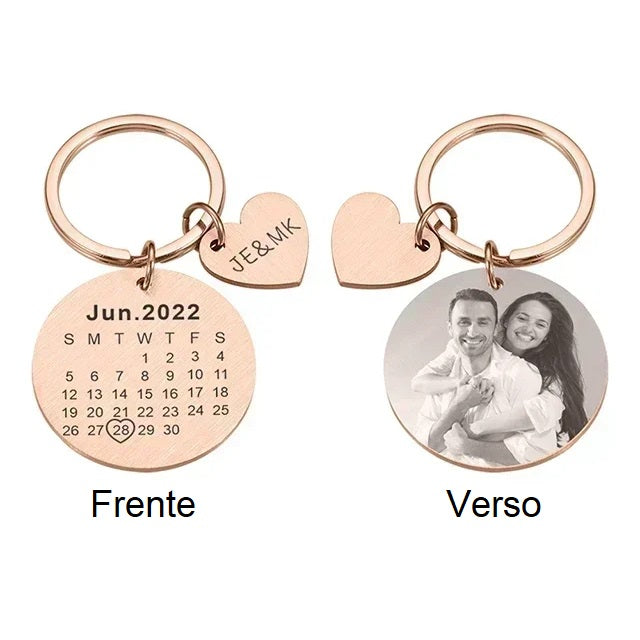 Chaveiro Calendário Data Personalizada Foto E Letra Inicial Nomes