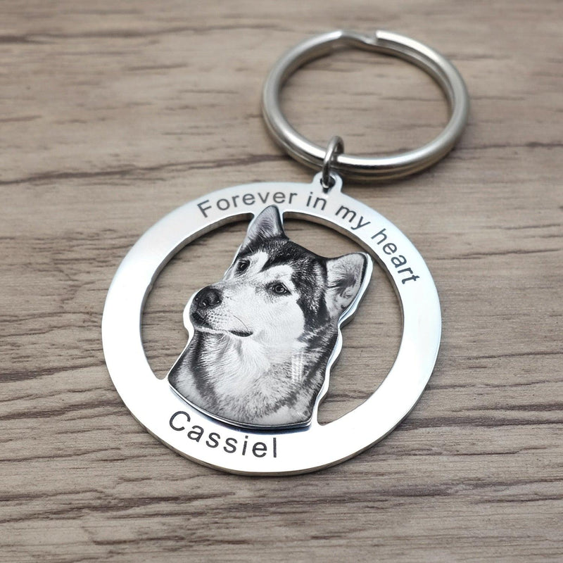 Llavero Redondo Personalizado Con Foto de Mascota