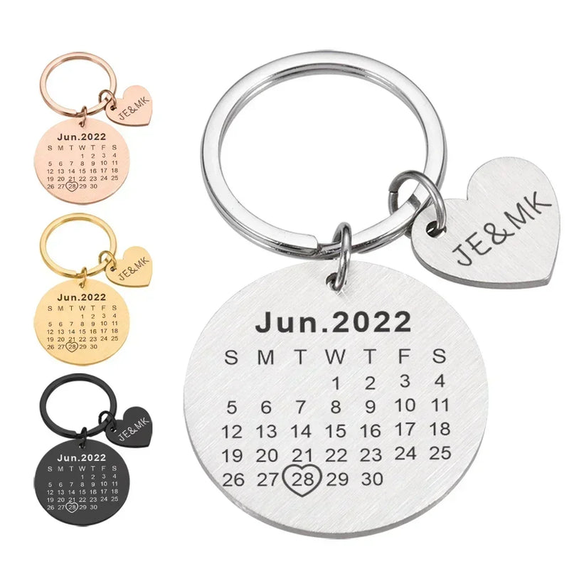 Llavero Calendario Fecha Personalizada Foto e Inicial de Nombres