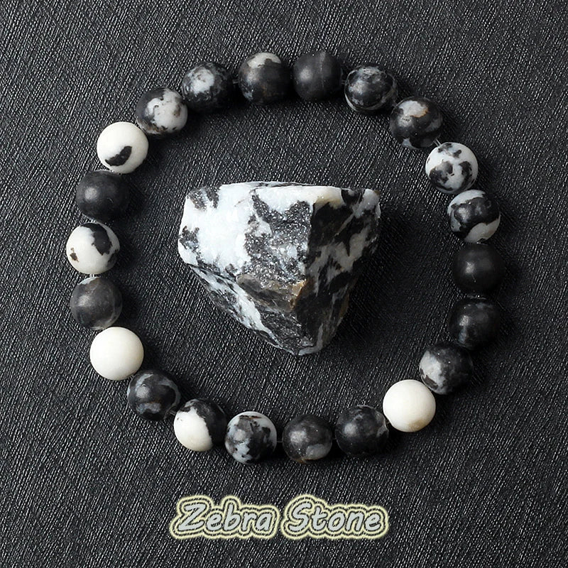 Pulseira Estilo Bola de Pedra Natural Para Homens