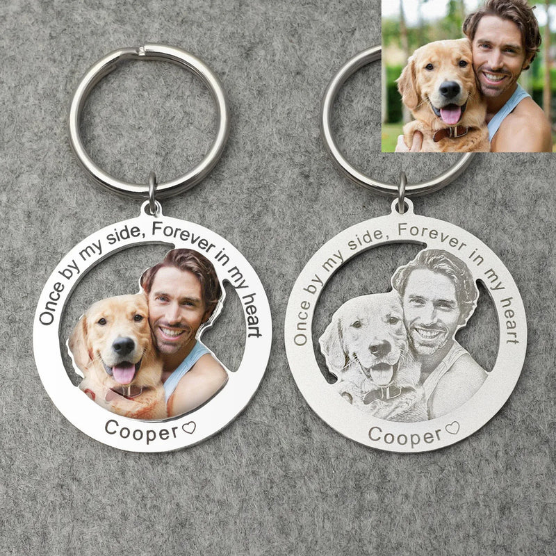 Llavero Redondo Personalizado Con Foto de Mascota