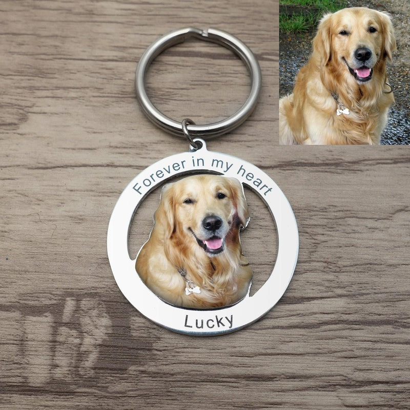 Llavero Redondo Personalizado Con Foto de Mascota
