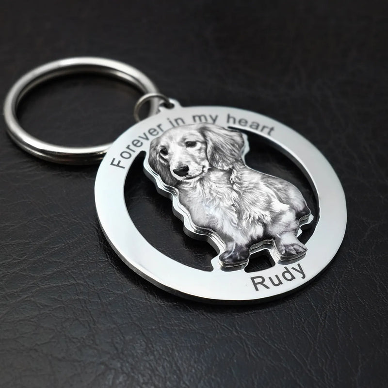 Llavero Redondo Personalizado Con Foto de Mascota