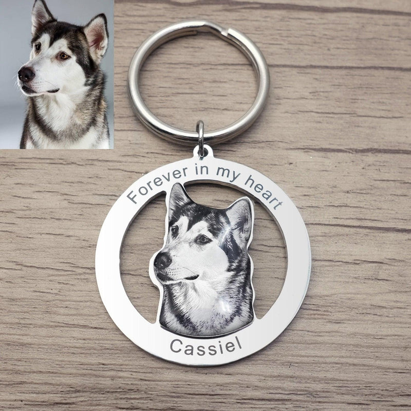 Llavero Redondo Personalizado Con Foto de Mascota