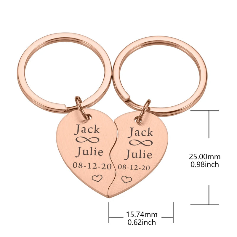 Chaveiro Personalizado Coração Nome E Data Do Casal