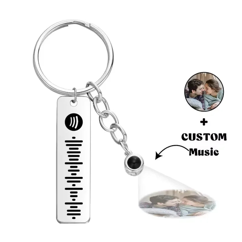 Llavero Con Código de Música de Spotify Con Foto Personalizada