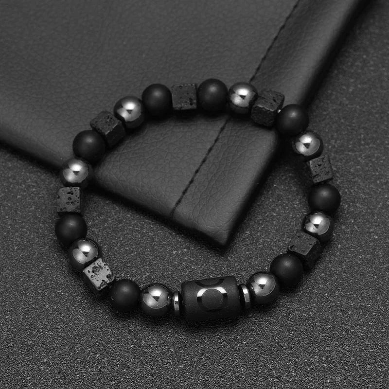 Pulsera de Piedra Natural 12 Signos Del Zodíaco Para Hombre